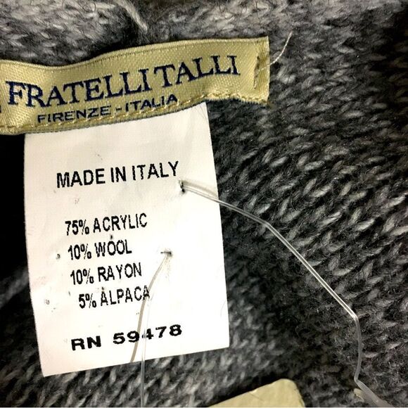 Fratelli Talli Gray Poncho Wool/Alpaca Blend - Picture 9 of 9